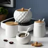 Keramik Gewürz Topf Küche liefert Box Haushalt Kombination Küche liefert Flasche Öl Salz Topf mit