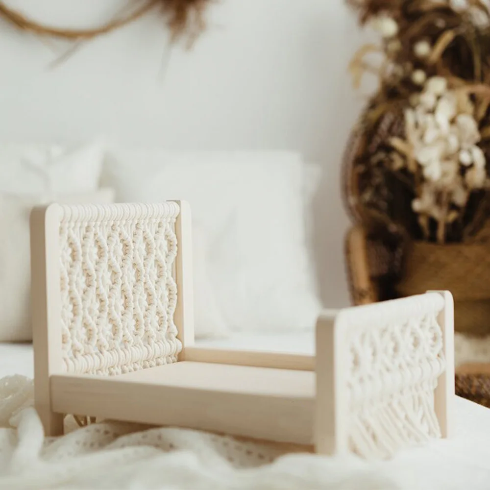 Retro Mini Bett Baby Fotografie Requisiten Neugeborenen Bett Matratze Neugeborenen Fotografie Requisiten Posieren Unterstützt Bett Baby Kissen Image