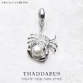 Pearl Crab Charms Pendants Fashion Sea Beach Jewelry For Women Girl 925 Sterling Silver