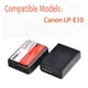 1500mAh LP-E10 Batterie für Canon LP E10 Canon EOS Rebel T3 T5 T6 T7 T100 Kuss X50 X70 X80 x90 1100D