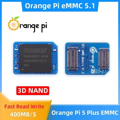 Orange Pi EMMC Module for OPI 5 Plus 3B Board EMMC5.1 400MB/S Fast Read Write Speeds compatible for Tablet OTT Smart Phone TV