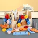 Kids Wooden Toolbox Pretend Play Set Nut Disassembly Screw Assembly Simulation Repair Carpenter Tool