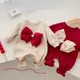New Spring Autumn Toddler Boy Girl Long Sleeve Romper Newborn Infant Big Bow Pure Color Soft