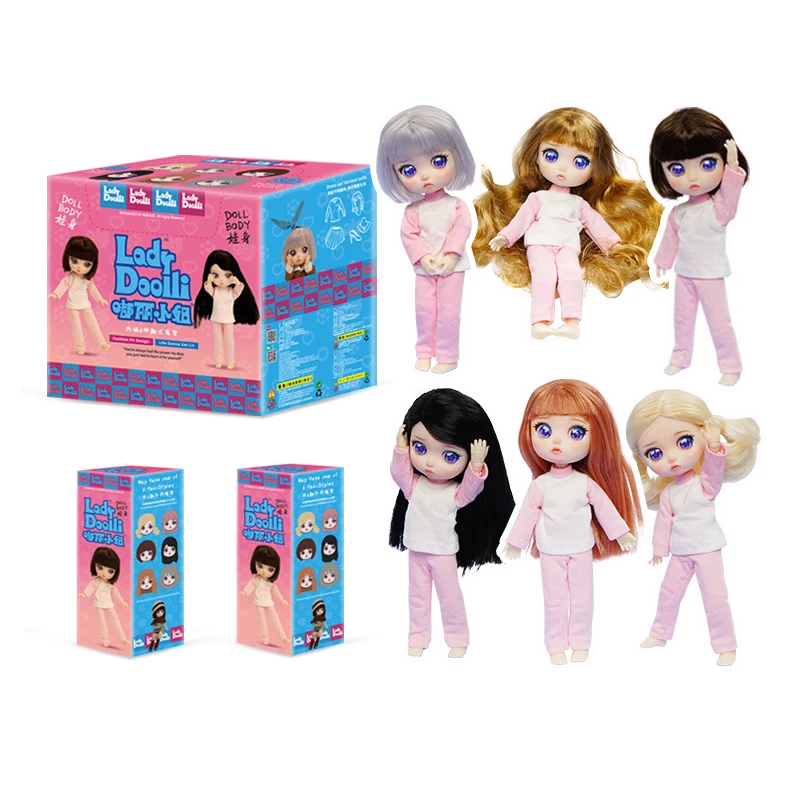 Dame Doolli Serie Blind Box Spielzeug ob11 bjd Puppen Action figuren Mystery Box Modell Überraschung Geschenk Puppen 15cm DIY Blind Bag Spielzeug