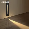 CHILLGIO Recessed Led Stairs Sensor Lights Step Aluminum Hallway Staircase Footlights IP65