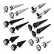 1 Pair Men's Stainless Steel Fake Illusion Tunnel Cheater Piercing Jewelry Stud Earrings Set Punk