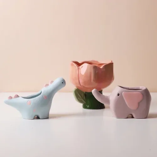 Kreative Blumen form Blumentopf Keramik töpfe für Blumen Cartoon Elefant Dinosaurier Sukkulenten