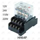 LY4NJ HH64P AC 110V 220V DC 12V DC 24V 14PIN 10A silver contact Power Relay Coil 4PDT with socket
