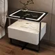 Smart Wooden Bedside Table Modern Style Bedroom Nightstands with Wireless Charging Bluetooth Speaker