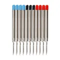 10 Pcs/lot Metal Ballpoint Pen Refills Blue & Black & Red Ink Medium Roller Ball Pens Refill School