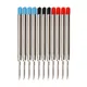 10 Pcs/lot Metal Ballpoint Pen Refills Blue & Black & Red Ink Medium Roller Ball Pens Refill School