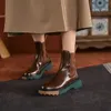 HEIßER VERKAUF Herbst/Winter Frauen Stiefel Roend Toe Chunky Heel Schuhe Chelsea Stiefel Aus Echtem Leder Schuhe für Frauen flache Frauen Schuhe