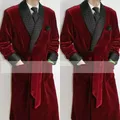 Velvet Long Men Suit Smoking Jacket Costume Groom Tuxedos Shawl Lapel Wedding Terno Slim Fit Blazer