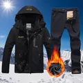 Winter Ski anzug für Männer wasserdicht warm halten Schnee Fleece Jacke Hose wind dicht Outdoor