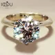 IOGOU 0.5ct-3ct Moissanite Solitaire Ring for Woman Yellow Gold Silver 925 Engagement Wedding Ring