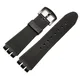 Silicone Rubber 23MM Black Strap Special for Swatch Watch YOS440 449 401G 447 448 IRONY Sports