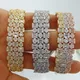 GODKI Sparkling Bling 3Row Baguette Bracelet Bangle For Women Wedding Party Zircon Crystal