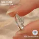 NKHOG Real S925 Silver 1ct Moissanite Ring Women Pass Diamond Test Plated 18K White Gold Band