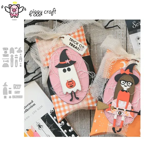 Piggy Craft metal cutting dies cut die mold Halloween girl Scrapbook paper craft knife mould blade punch stencils dies