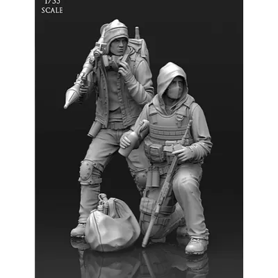 1/35 harz Figuren Modell kits Zwei Figuren Unassambled Unlackiert 723-1