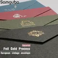 5pcs/lot Vintage Gold Envelopes for Invitations Kraft Paper Gift Card Window Envelope Wedding Letter