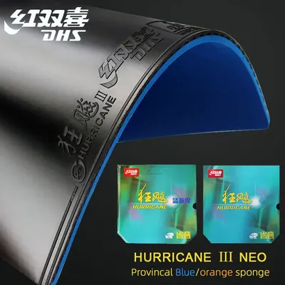 Dhs Hurricane 3 Neo Provinz Tischtennis Gummi profession elle klebrige Tischtennis Gummi mit blau orange Schwamm Image