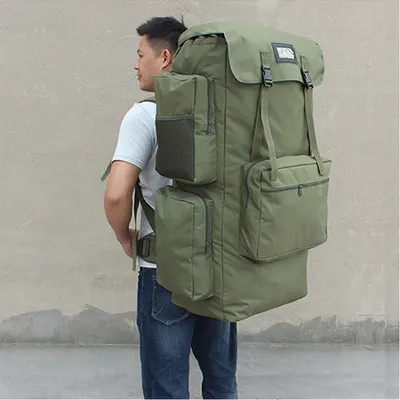 130L High-capacity Tactical Backpack Sports Outdoor Hiking Bag Camping Rucksack Oxford Cloth