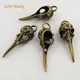 Julie Wang 5PCS Bird Beak Charms Skull Bird Head Antique Bronze Pendant Bracelet Earring Fashion