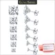 LUXUSTEEL 6Pairs Stainless Steel Earrings Sets For Women Men Square White Crystal Stud Earrings