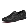 Männer Loafer Kleid Schuhe Neue Diamant Spitz Schuhe Gold Luxus Marke Männer Paillette Mode Herren Leder Schuhe Zapatos Hombre