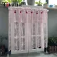 1 PCS Rod Pocket Pink Lace Short Curtains For Kitchen Cafe Double Layer Jacquard Floral Sheer Voile