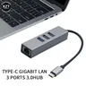 USB C Ethernet mit 3 Port USB HUB 3 0 RJ45 Lan Netzwerk Karte USB zu Ethernet Adapter für Mac iOS