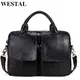 WESTAL Men's Briefcases Bags Men's Genuine Leather Laptop Bag Messenger Bag Men Leather office Bags