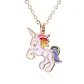 Horse Necklace For Girls Children Kids Enamel Cartoon Horse Jewelry Women Animal Pendant Party