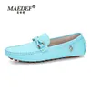 MAEDEF Loafer Herren Handgefertigte PU-Lederschuhe Schwarz Lässige Fahrwohnungen Blaue Slip-On-Mokassins Herrenschuhe Plus Größe 46 47 48