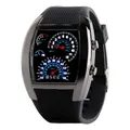Neues Design Casual LED Uhren cool Auto Meter Zifferblatt Unisex schwarz Flash Dot Matrix Racing Uhr