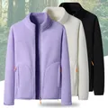 Double-Sided Fleece Jacket Women Winter Thicked Coral Sportwer Running Camping Hiking Skiing Baser