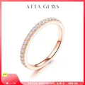 ATTAGEMS 18K Rose Gold Plated Diamond Pass Test Round Excellent Cut Total 0.27 CT Moissanite Ring