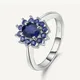 Gem's Ballet 1.89Ct Natural Blue Sapphire Gemstones Ring 925 Sterling Silver Vintage Flowers Rings