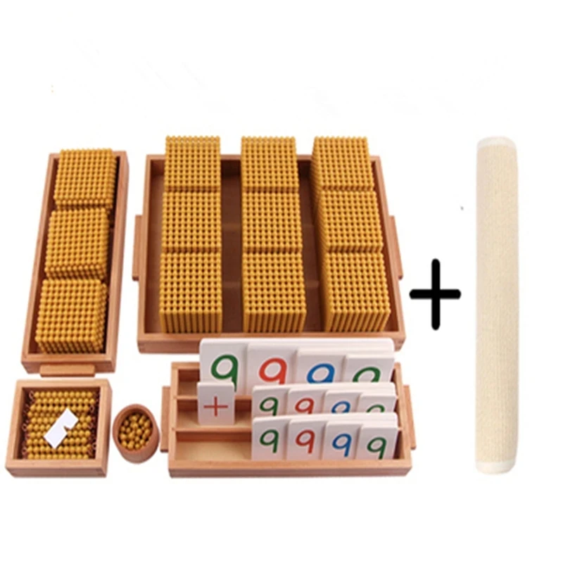 Montessori Math Spielzeug Goldene Perlen Set Dezimalstelle System Lernen Bank Spiel für Kinder Mathematik Material Bildung Ausrüstung Image
