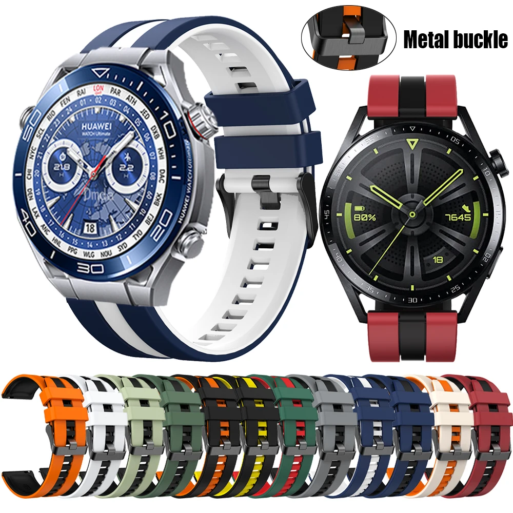 22 mm Silikon-Ersatz für Huawei WATCH 4 3 Pro GT4 3 Pro 46 mm Sportarmband für Huawei GT3 Buds Ultimate Band Handgelenkarmband Image
