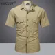 Men Summer Outdoor Cargo Short Sleeve Shirt US SWAT Tactical Lightweight Quick Dry Multi-pocket