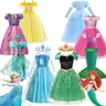 Disney Anna Elsa gefroren Kostüm Kinder Rapunzel Prinzessin Kleid für Mädchen Cosplay Aurora Belle
