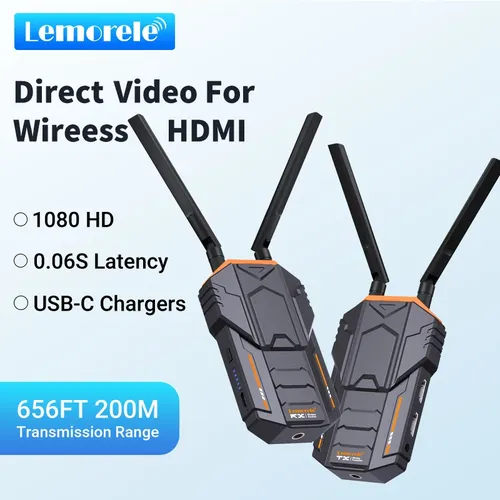 Lemorele Wireless Extender Kit 200m 5 8 GHz Wireless HDMI Sender und Empfänger HDMI Extender Video