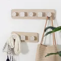 Nordic Wooden Coat Hanger Wall Hooks Home Hotel Porch Living Room Wall Hanging Coat Hook Key Holder