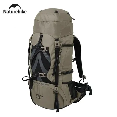 Naturehike 70L Camping Backpack Ergonomic Large Capacity Hiking Bags For Man With Rain Cover Outdoor