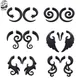 Gothic Style Acrylic Fake Cheater Twist Spiral Earring Tunnel Plugs Retro Black Wings Feather Shape
