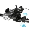 4 In 1 Fahrrad Front Licht USB Telefon Halter Bike Horn MTB Taschenlampe Wasserdichte Scheinwerfer