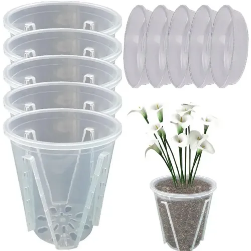 Mesh Topf klar Orchidee Blume Gemüse Pflanz behälter Topf Orchidee Topf mit Löchern für Home Office