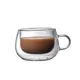 Double Wall Glass Coffee Mugs with Handle 4.5oz Clear Insulated Glass Espresso Cups for Hot and